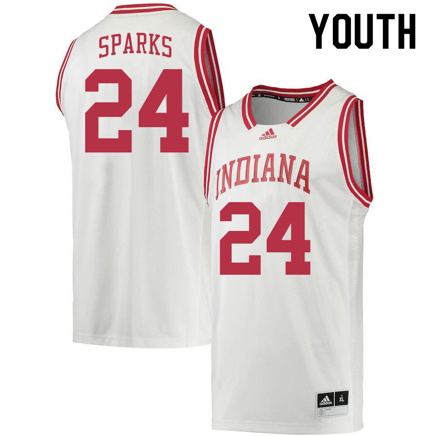 Youth #24 Payton Sparks Indiana Hoosiers College Basketball Jerseys Stitched Sale-Retro